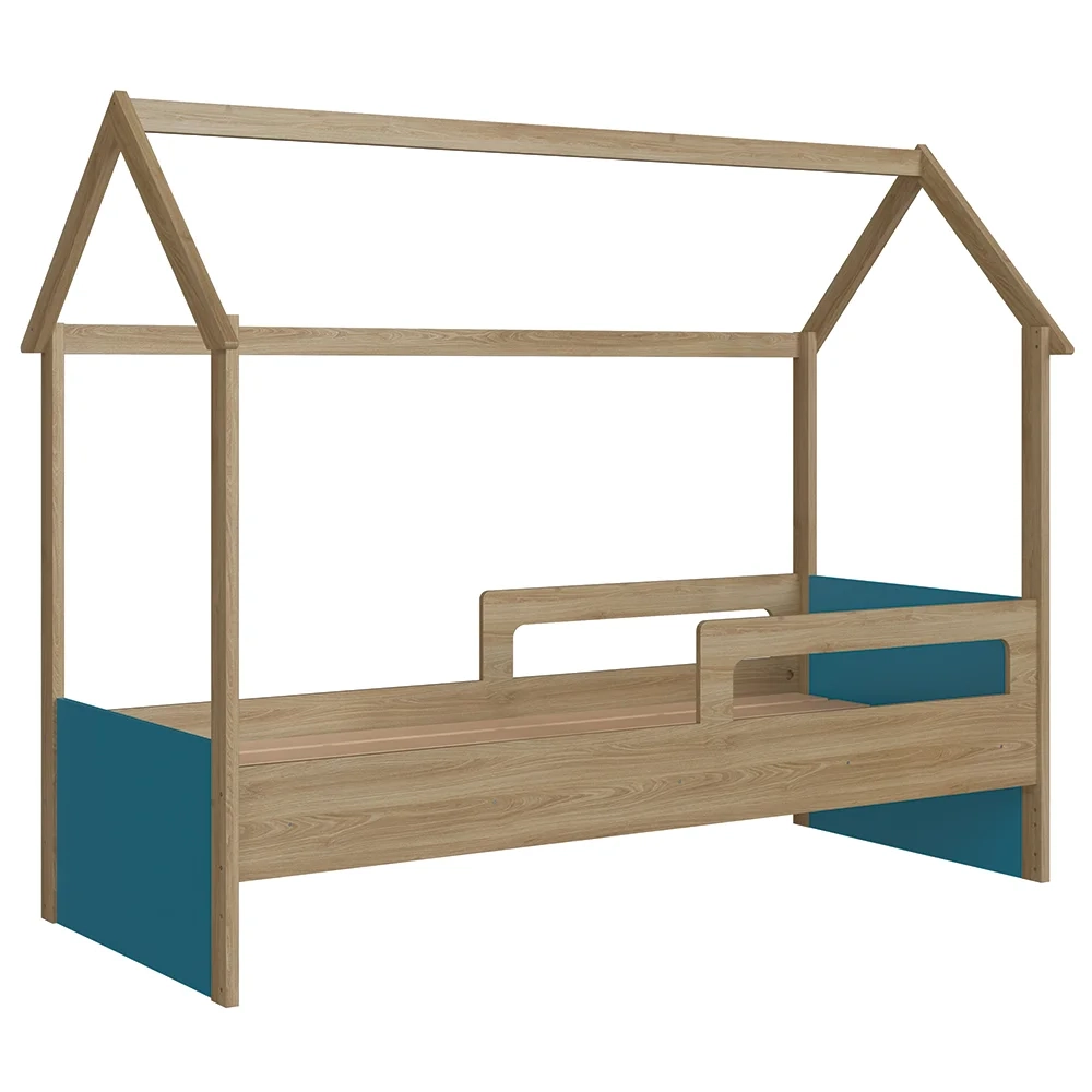 Cama Infantil Montessoriana Casinha Infix C06 Aveiro/Azul - Mpozenato
