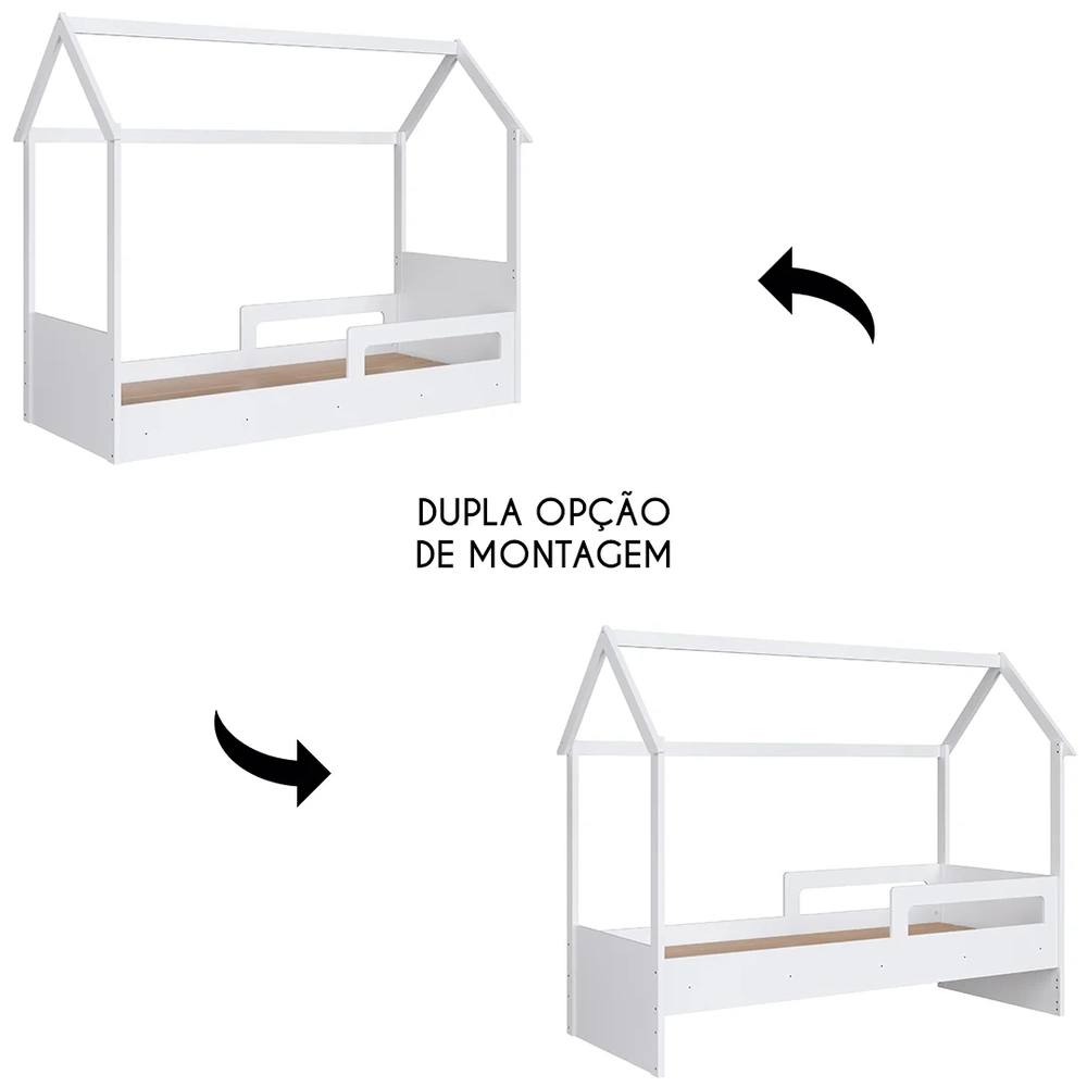 Cama Infantil Montessoriana Casinha Infix C06 Branco - Mpozenato