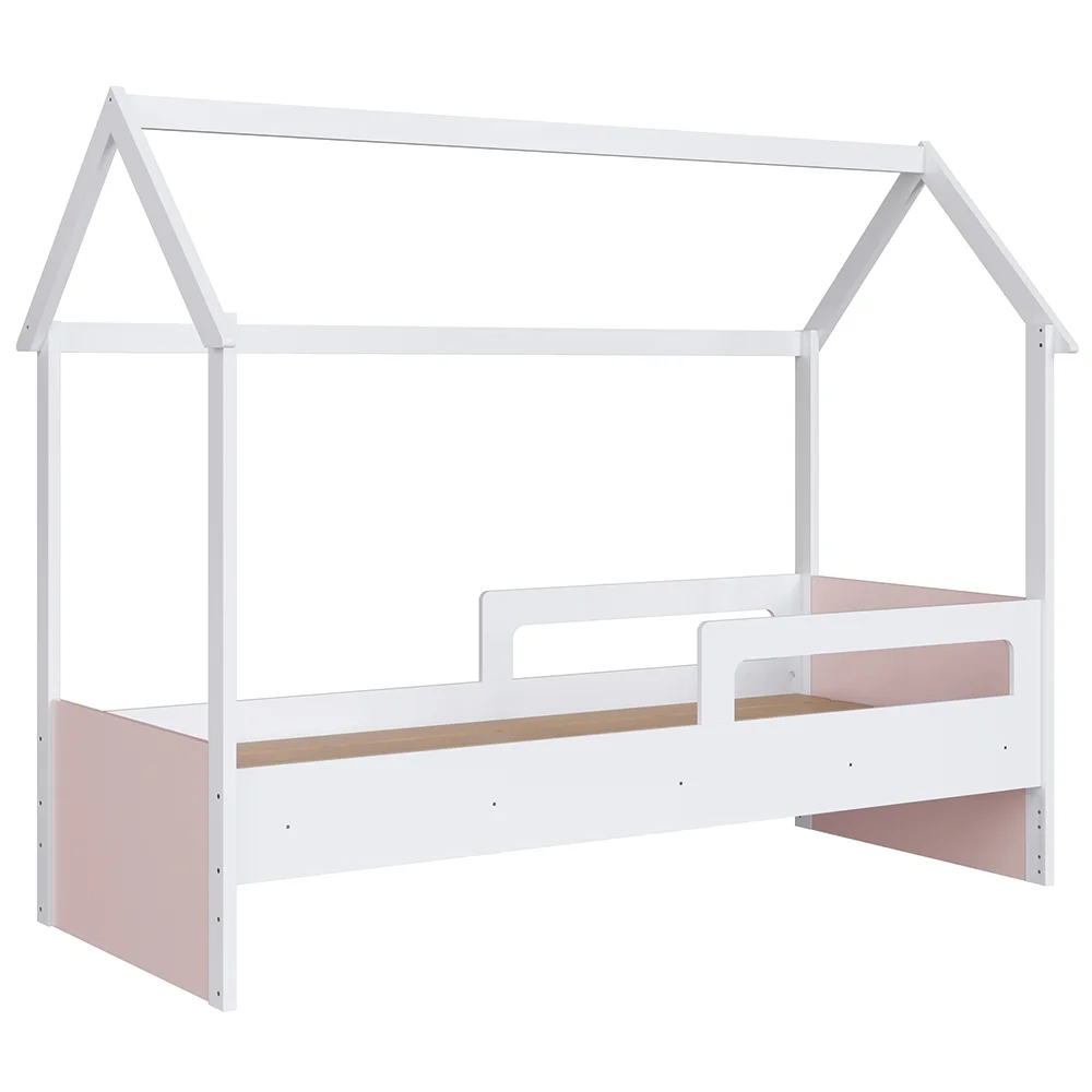 Cama Infantil Montessoriana Casinha Infix C06 Branco/Rosa - Mpozenato
