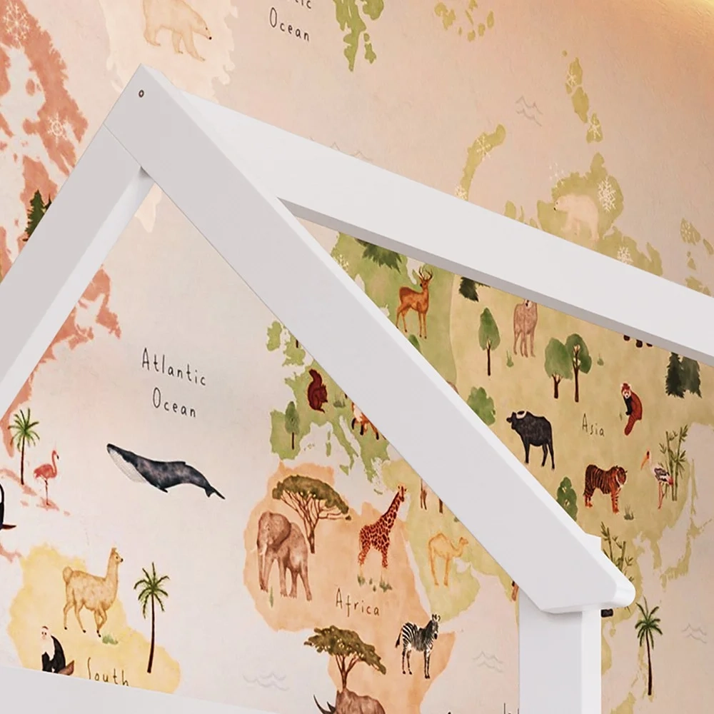 Cama Infantil Montessoriana Casinha Infix C06 Branco/Azul - Mpozenato