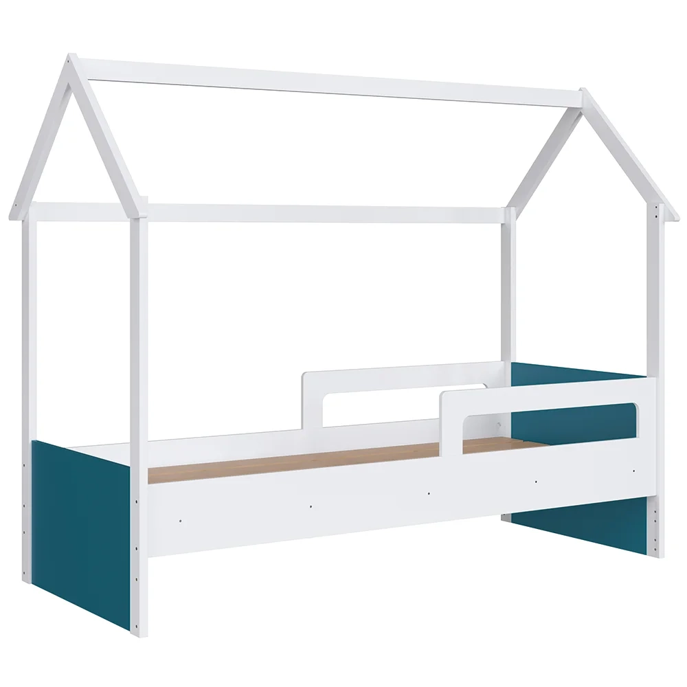 Cama Infantil Montessoriana Casinha Infix C06 Branco/Azul - Mpozenato