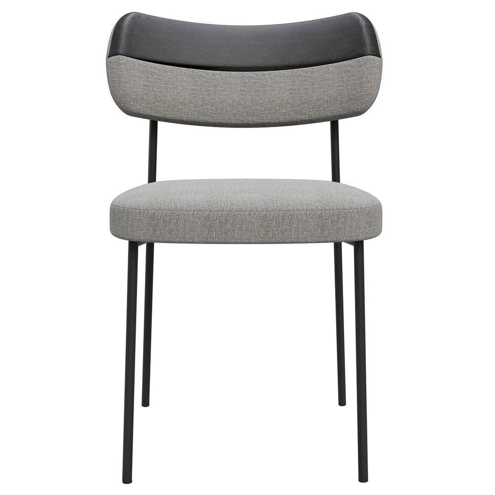 Kit 10 Cadeiras Estofadas Milli Sintético/Linho A14 Preto/Cinza - Mpozenato