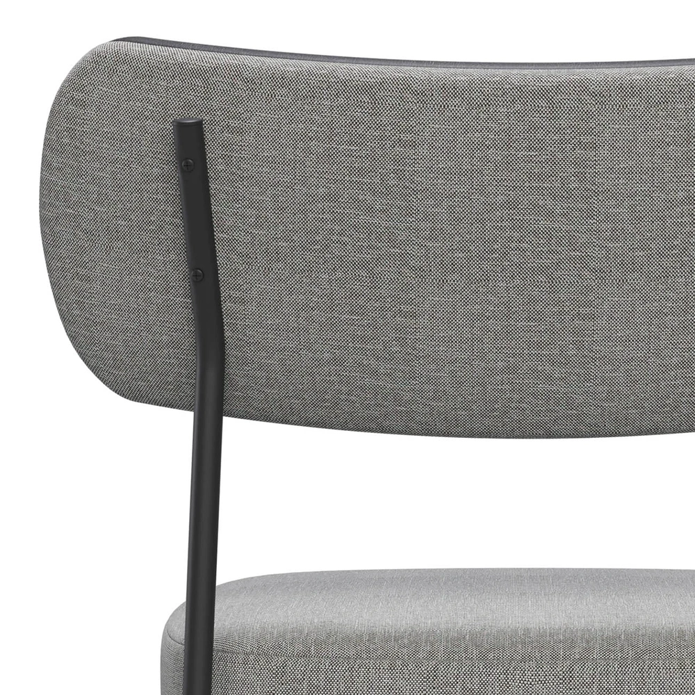 Kit 10 Cadeiras Estofadas Milli Sintético/Linho A14 Preto/Cinza - Mpozenato