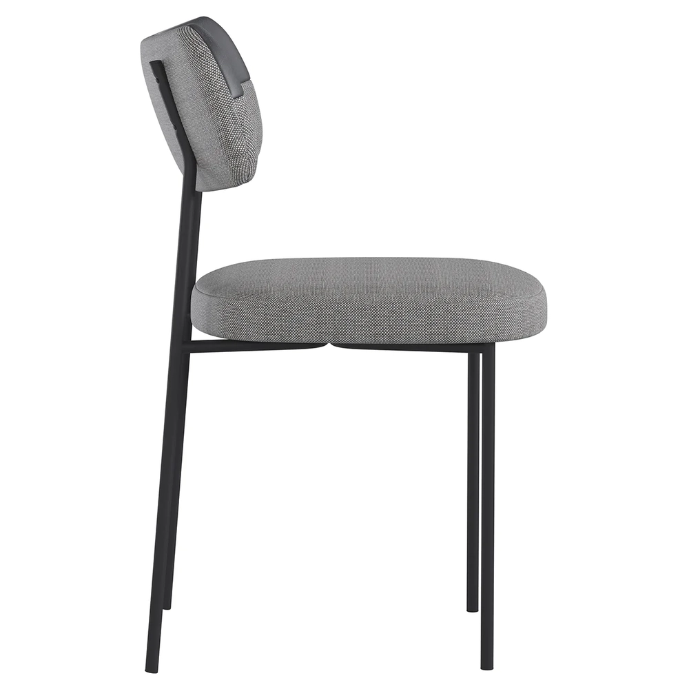 Kit 10 Cadeiras Estofadas Milli Sintético/Linho A14 Preto/Cinza - Mpozenato