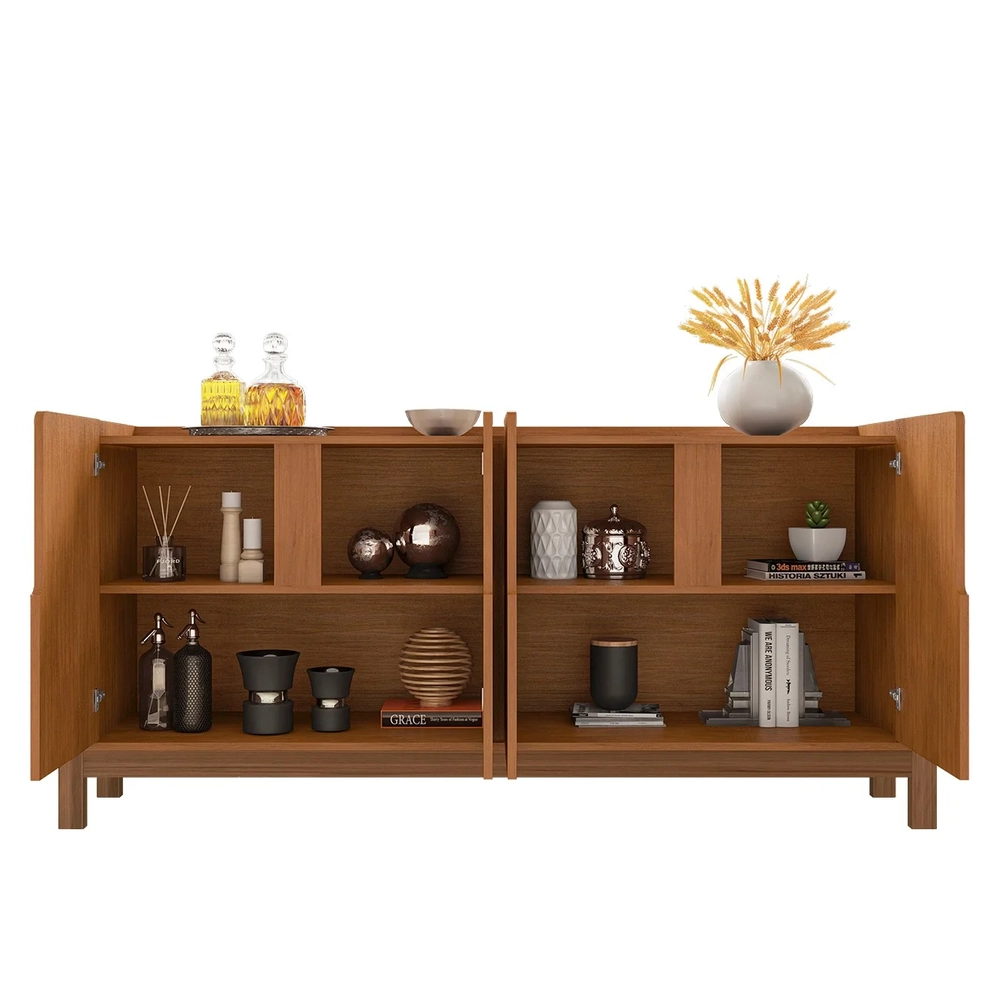 Buffet Aparador 4 Portas Sala de Jantar Nay C14 Cedro - Mpozenato