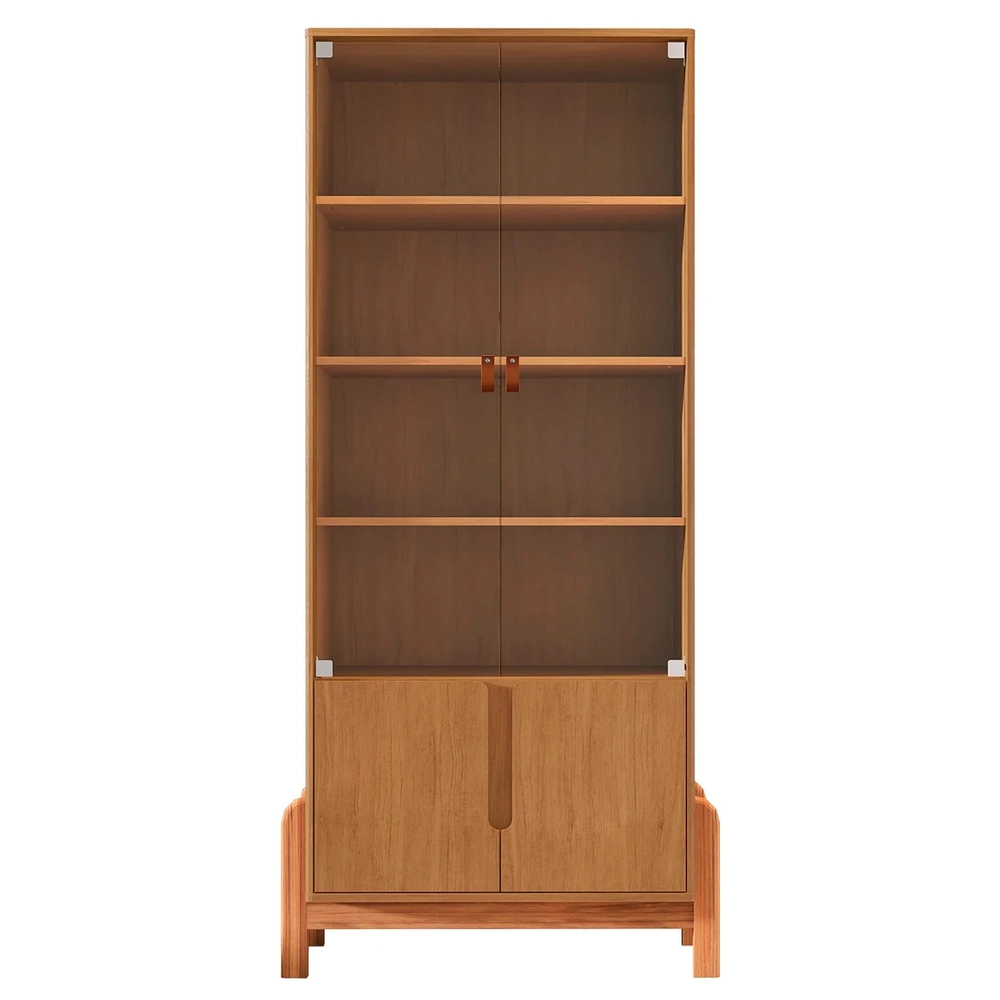 Cristaleira de Vidro Para Sala de Jantar Nay C14 Cedro - Mpozenato