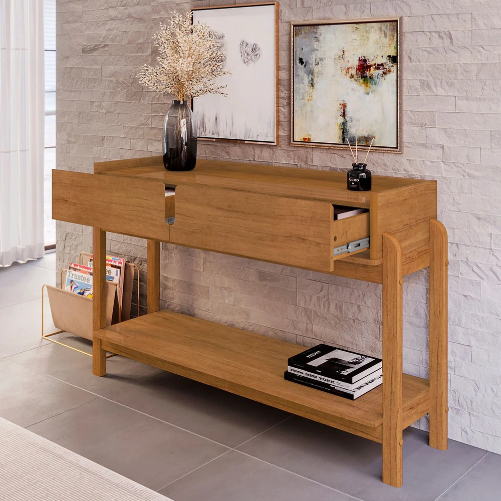 Aparador de Sala 2 Gavetas 130cm Nay C14 Cedro - Mpozenato