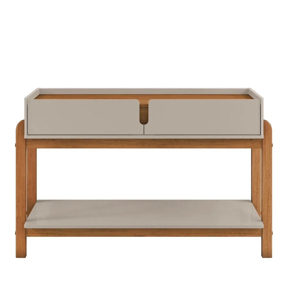 Aparador de Sala 2 Gavetas 130cm Nay C14 Off White/Cedro - Mpozenato