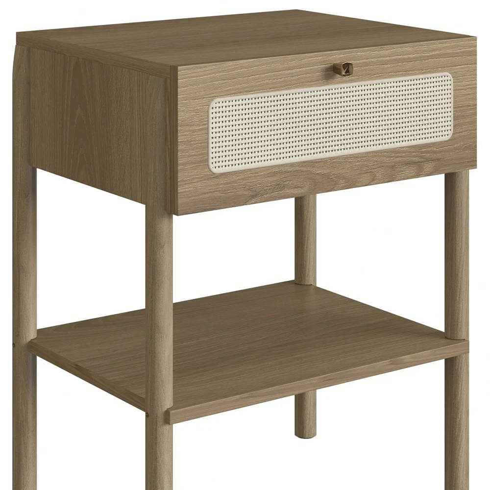 Mesa de Cabeceira Com 1 Gaveta Pés Madeira Arlo A10 Hanover - Mpozenato