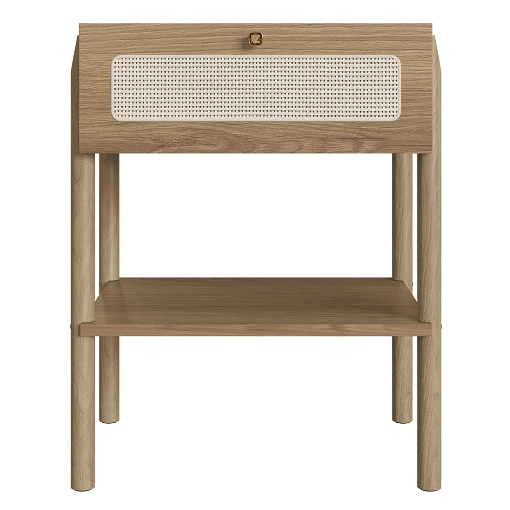 Mesa de Cabeceira Com 1 Gaveta Pés Madeira Arlo A10 Hanover - Mpozenato