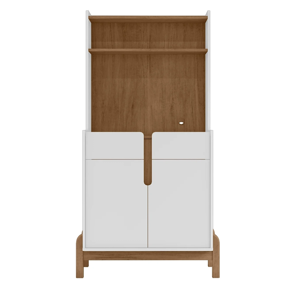 Armário Multiuso Cantinho do Café Nay C14 Branco/Cedro - Mpozenato