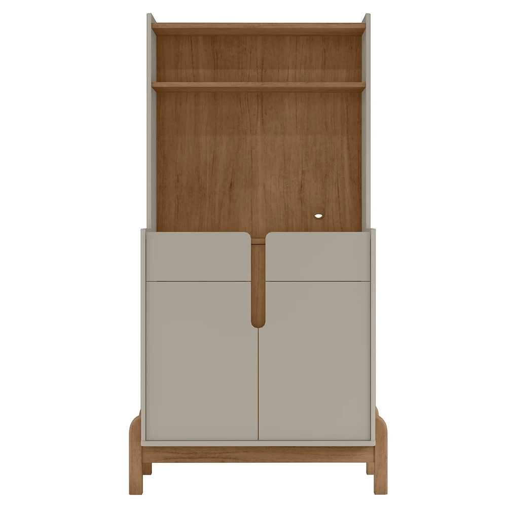 Armário Multiuso Cantinho do Café Nay C14 Off White/Cedro - Mpozenato