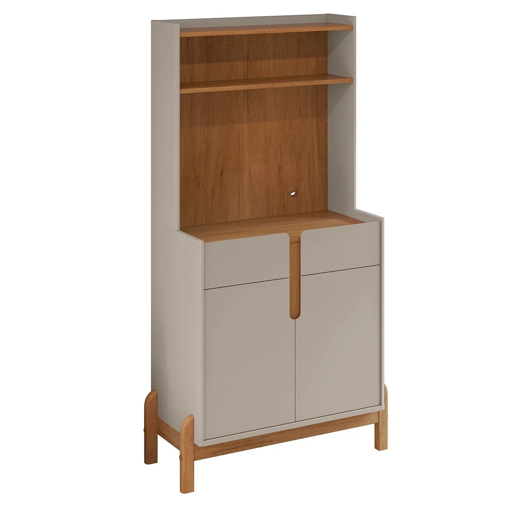 Armário Multiuso Cantinho do Café Nay C14 Off White/Cedro - Mpozenato