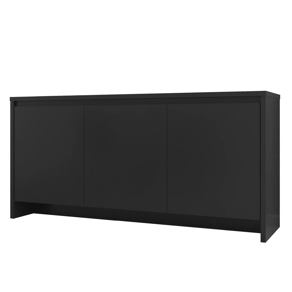 Balcão Aparador Buffet 3 Portas Madrid C14 Preto - Mpozenato