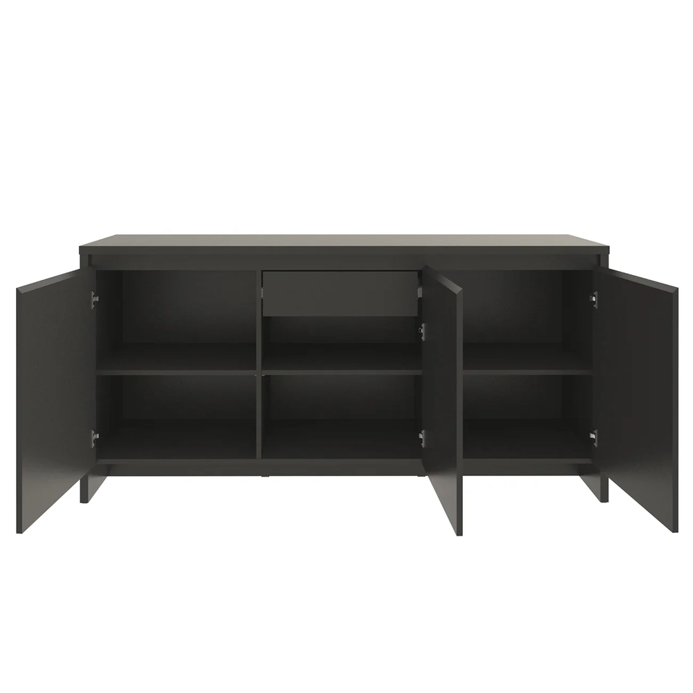Balcão Aparador Buffet 3 Portas Madrid C14 Preto - Mpozenato