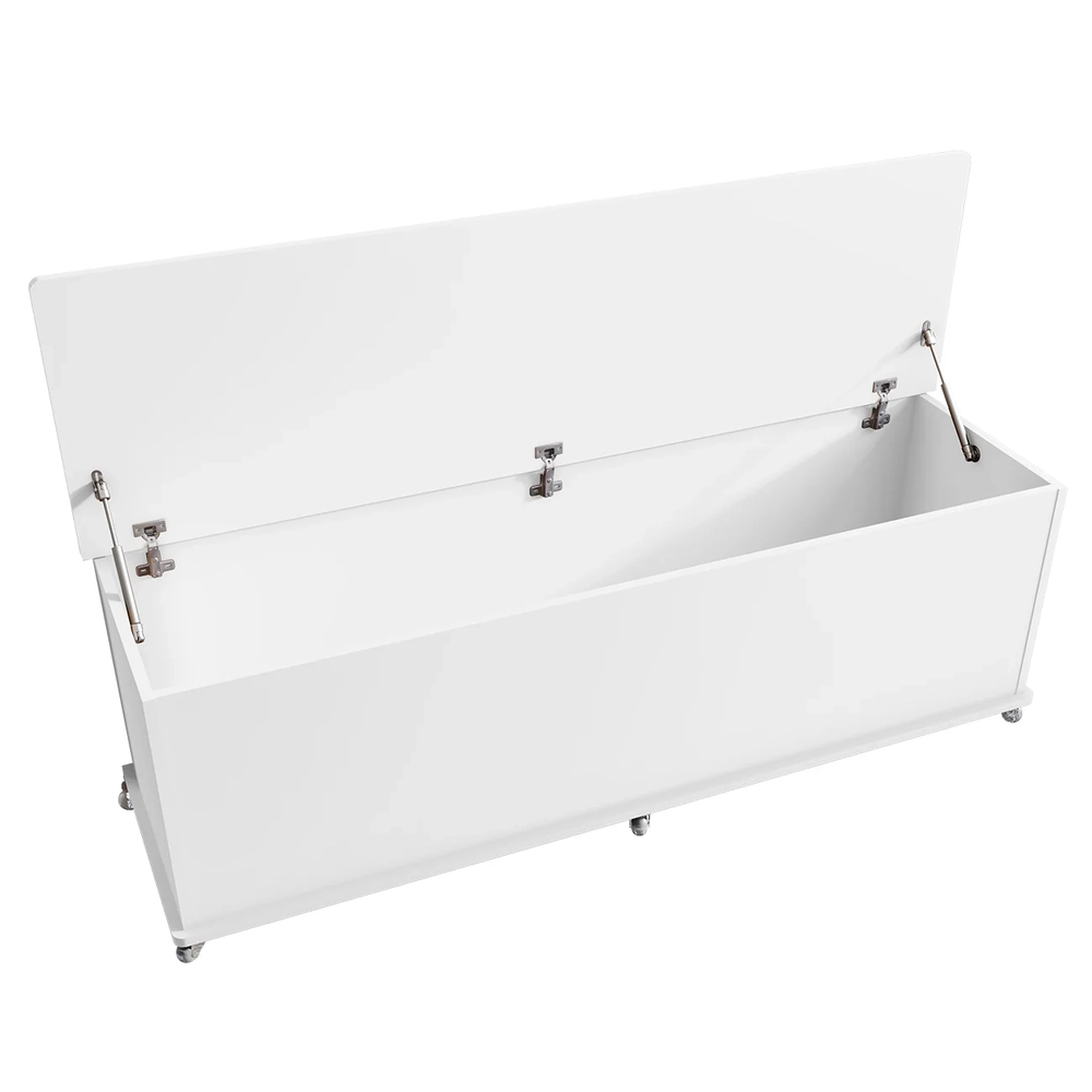 Recamier Calçadeira Baú Casal 135cm Bled C14 Branco - Mpozenato