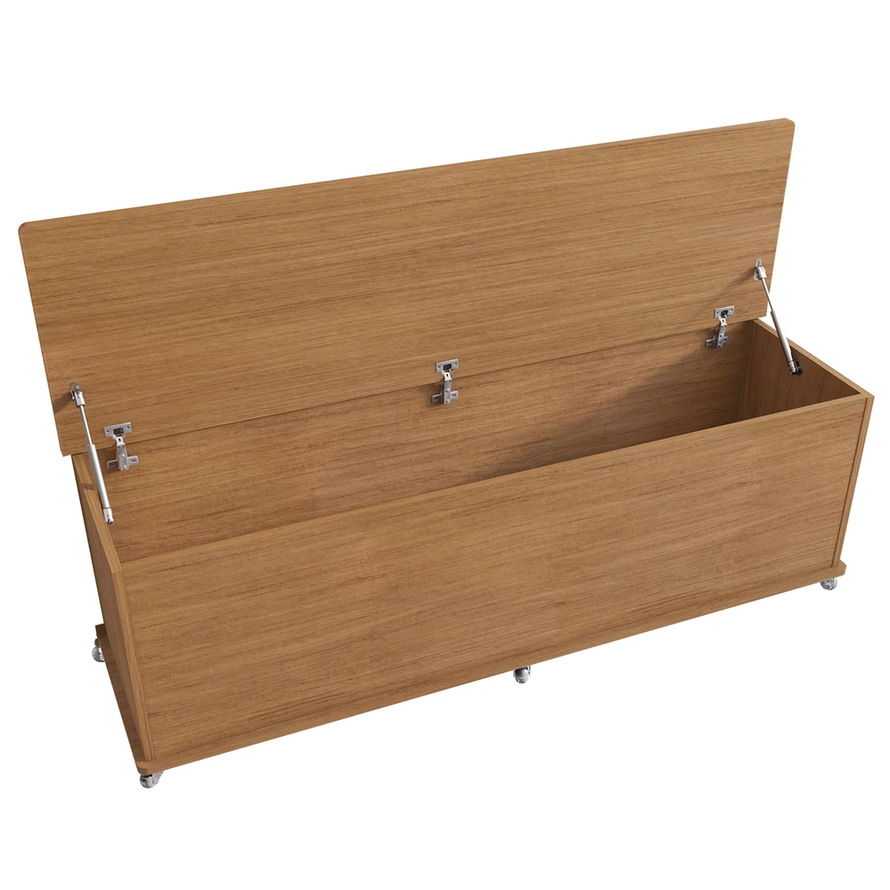 Recamier Calçadeira Baú Casal 135cm Bled C14 Cedro - Mpozenato