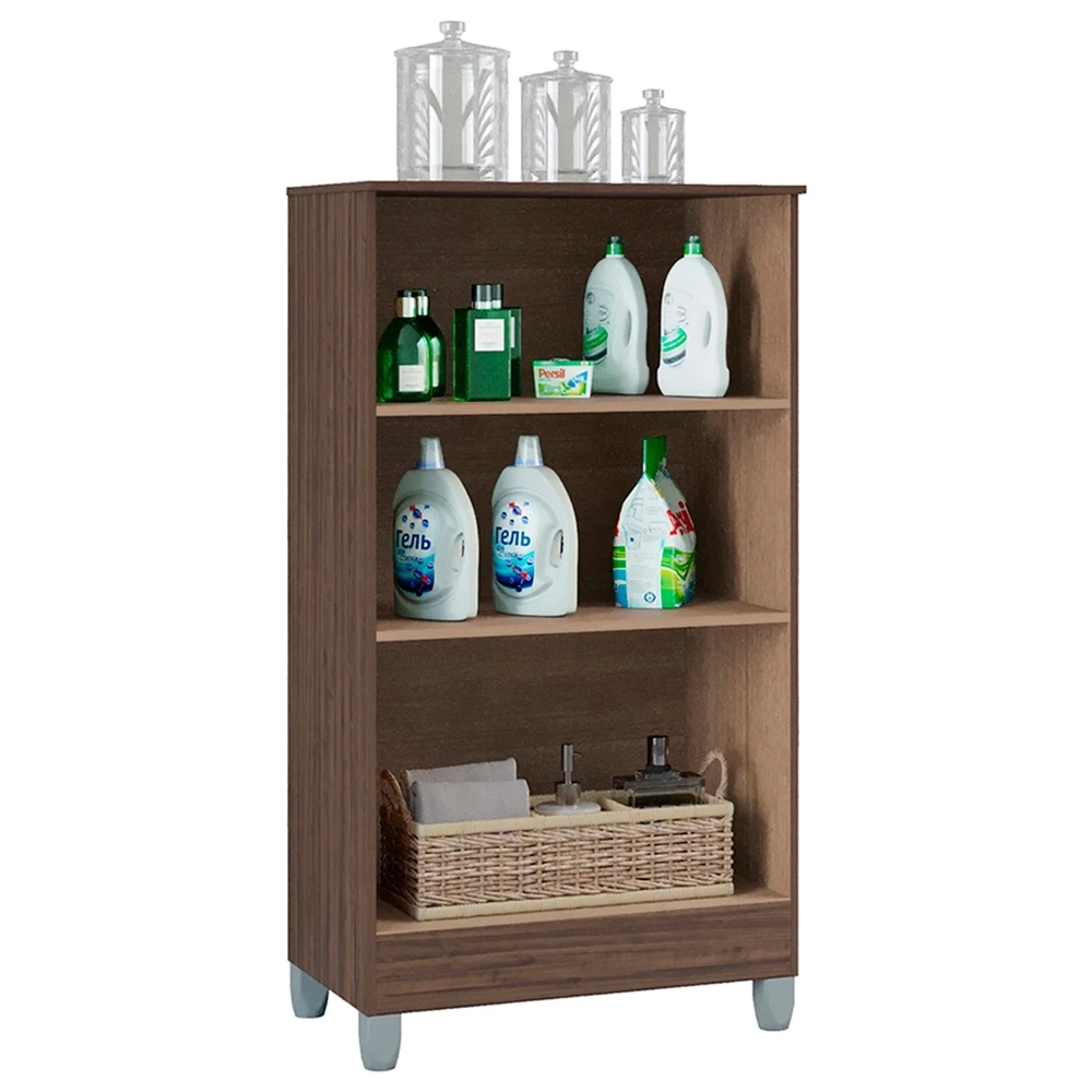 Armário Multiuso 60cm 2 Portas Tami Z46 Chocolate/Off White - Mpozenato