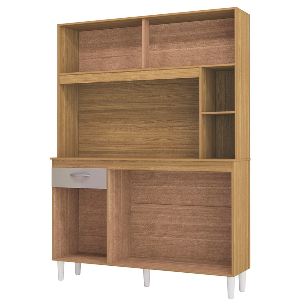 Armário de Cozinha Compacta 120cm Parisi Z46 Damasco/Off White - Mpozenato