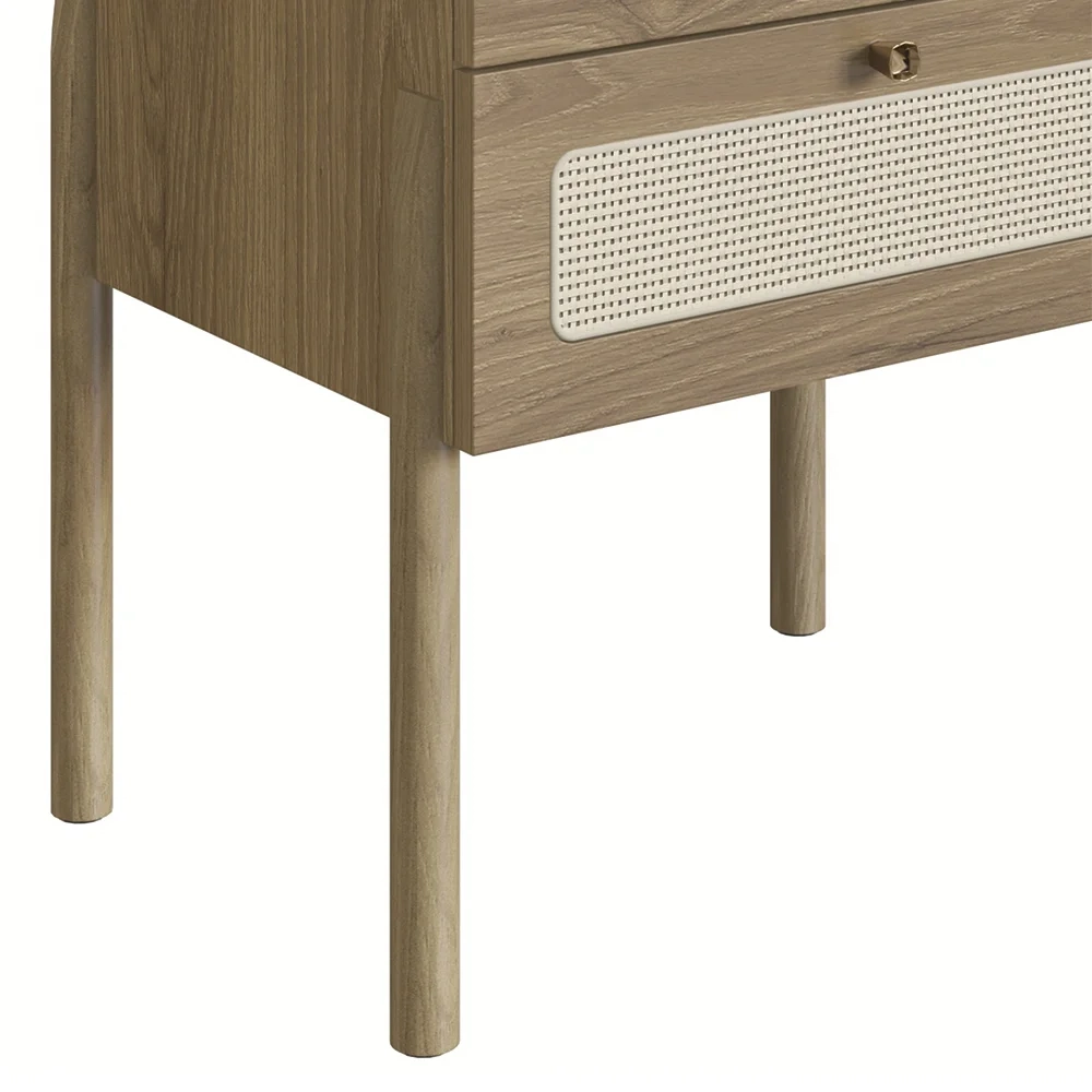 Mesa de Cabeceira Com 2 Gavetas Pés Madeira Arlo A10 Hanover - Mpozenato