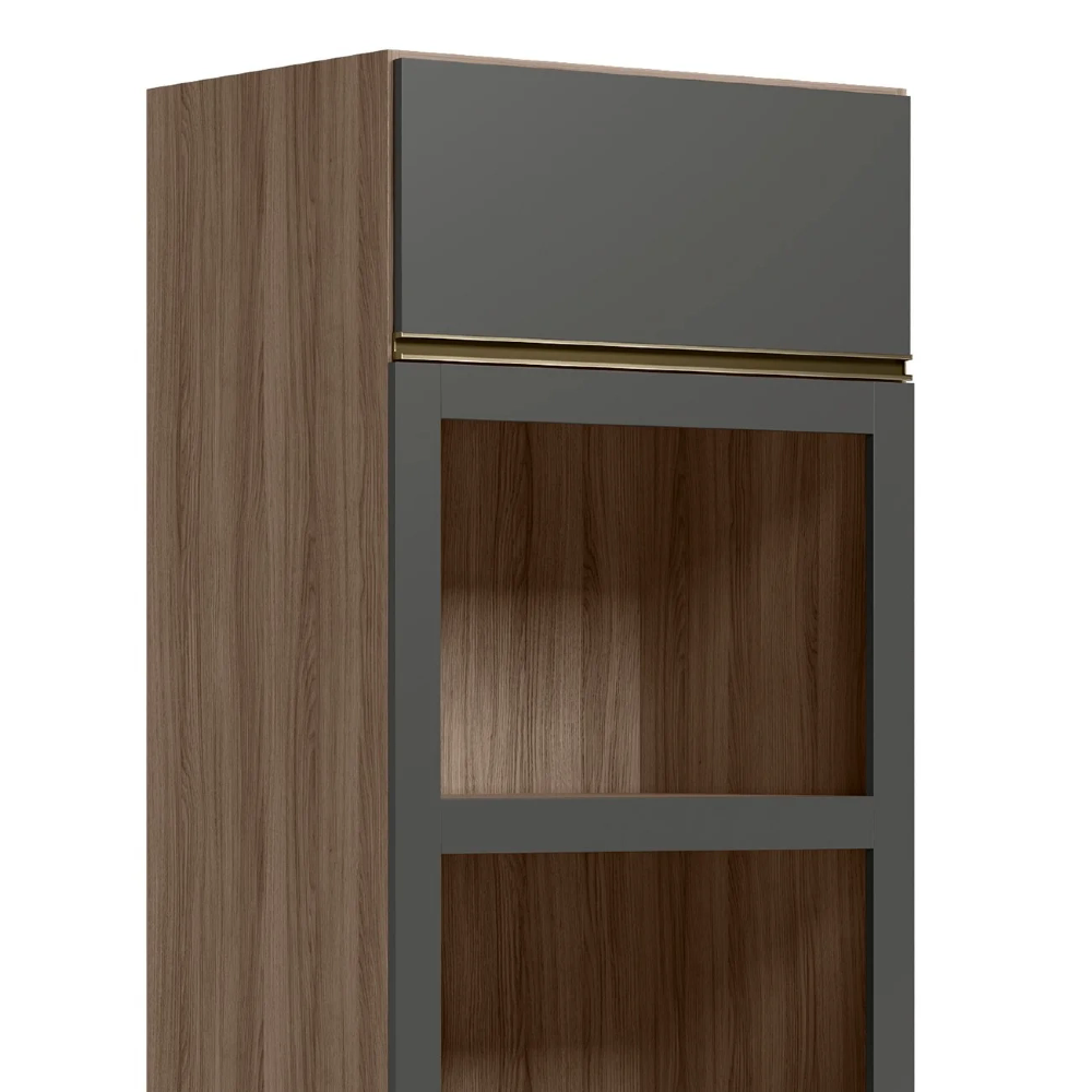 Paneleiro Torre Quente Duplo Maly N03 Carvalho/Grafite - Mpozenato