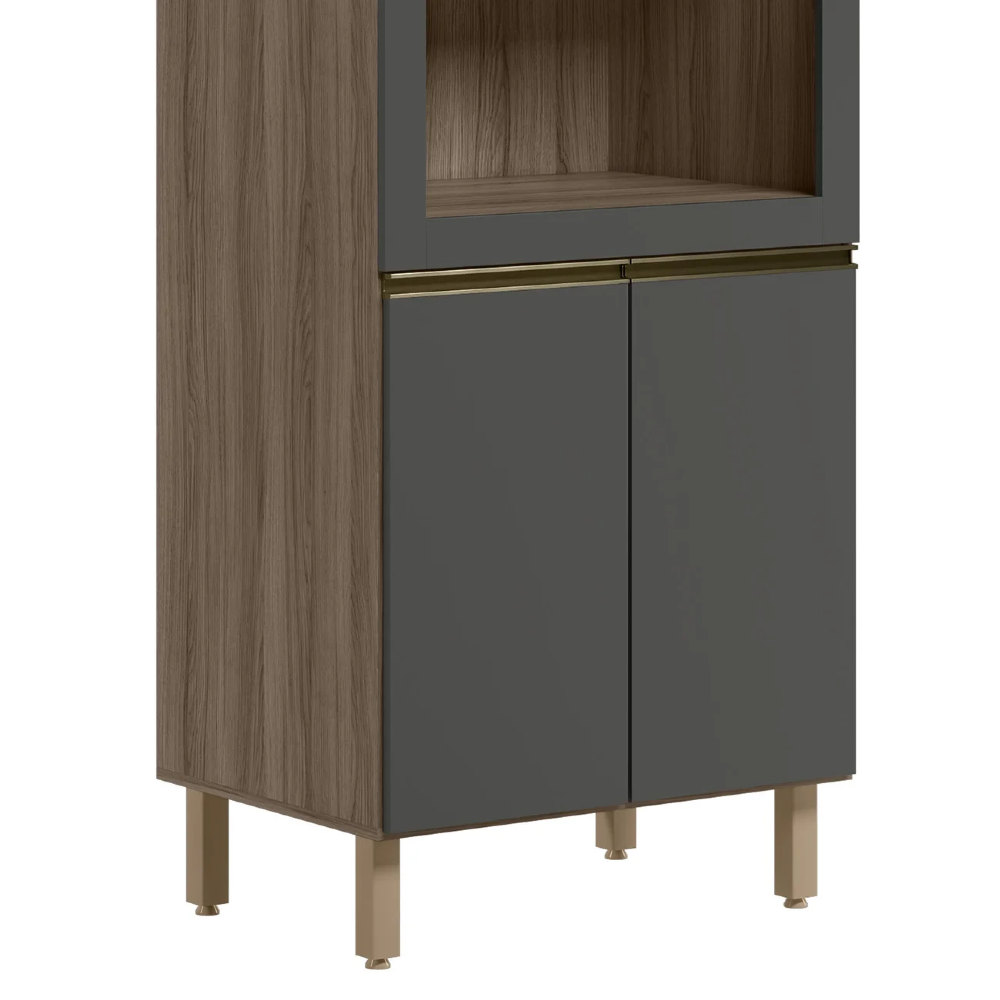 Paneleiro Torre Quente Duplo Maly N03 Carvalho/Grafite - Mpozenato