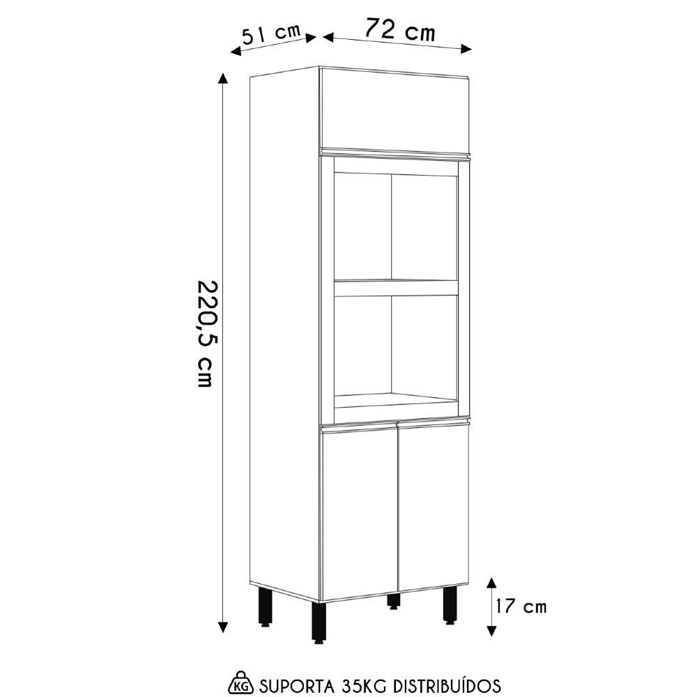 Paneleiro Torre Quente Duplo Maly N03 Carvalho/Grafite - Mpozenato
