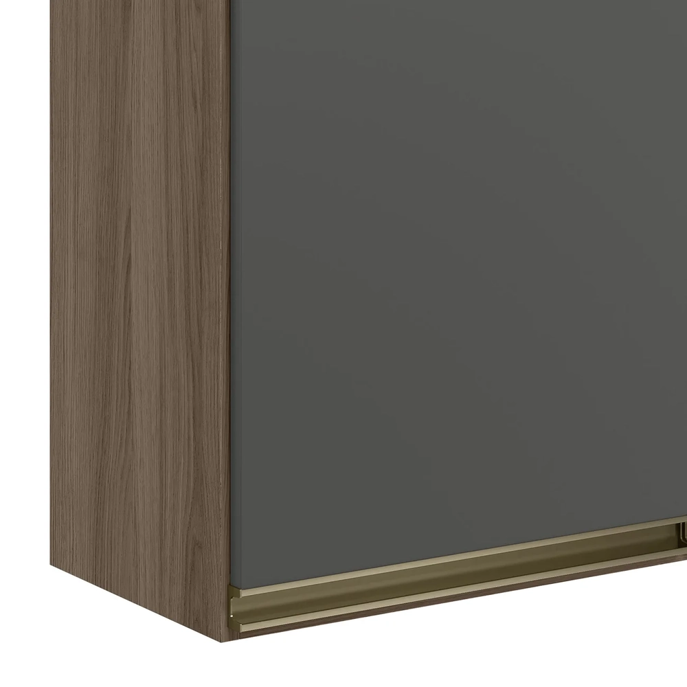 Armário de Cozinha Aéreo 80cm Maly N03 Carvalho/Grafite - Mpozenato