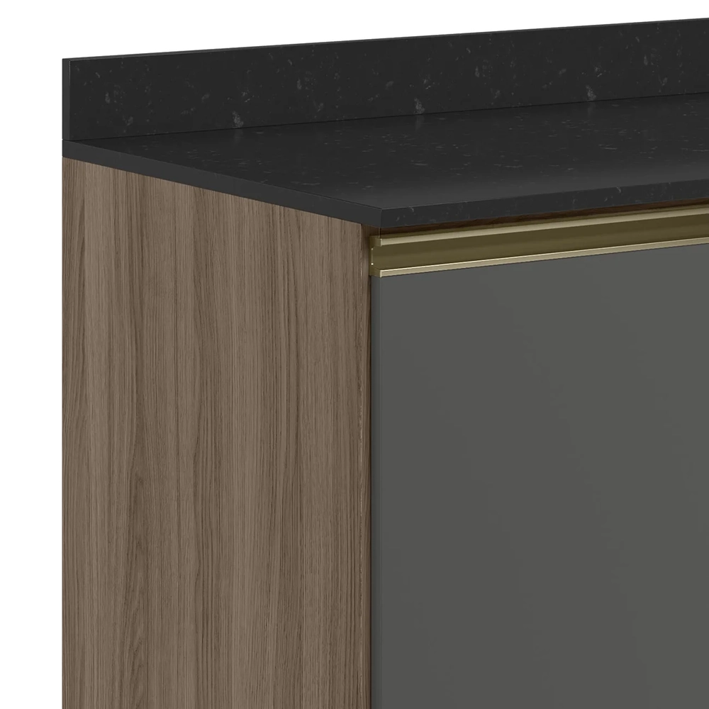 Balcão para Cooktop Com Tampo 80cm Maly N03 Carvalho/Grafite - Mpozenato