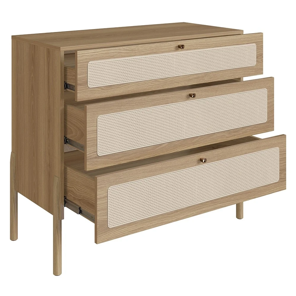 Cômoda Para Quarto 3 Gavetas Pés Madeira Arlo A10 Hanover - Mpozenato