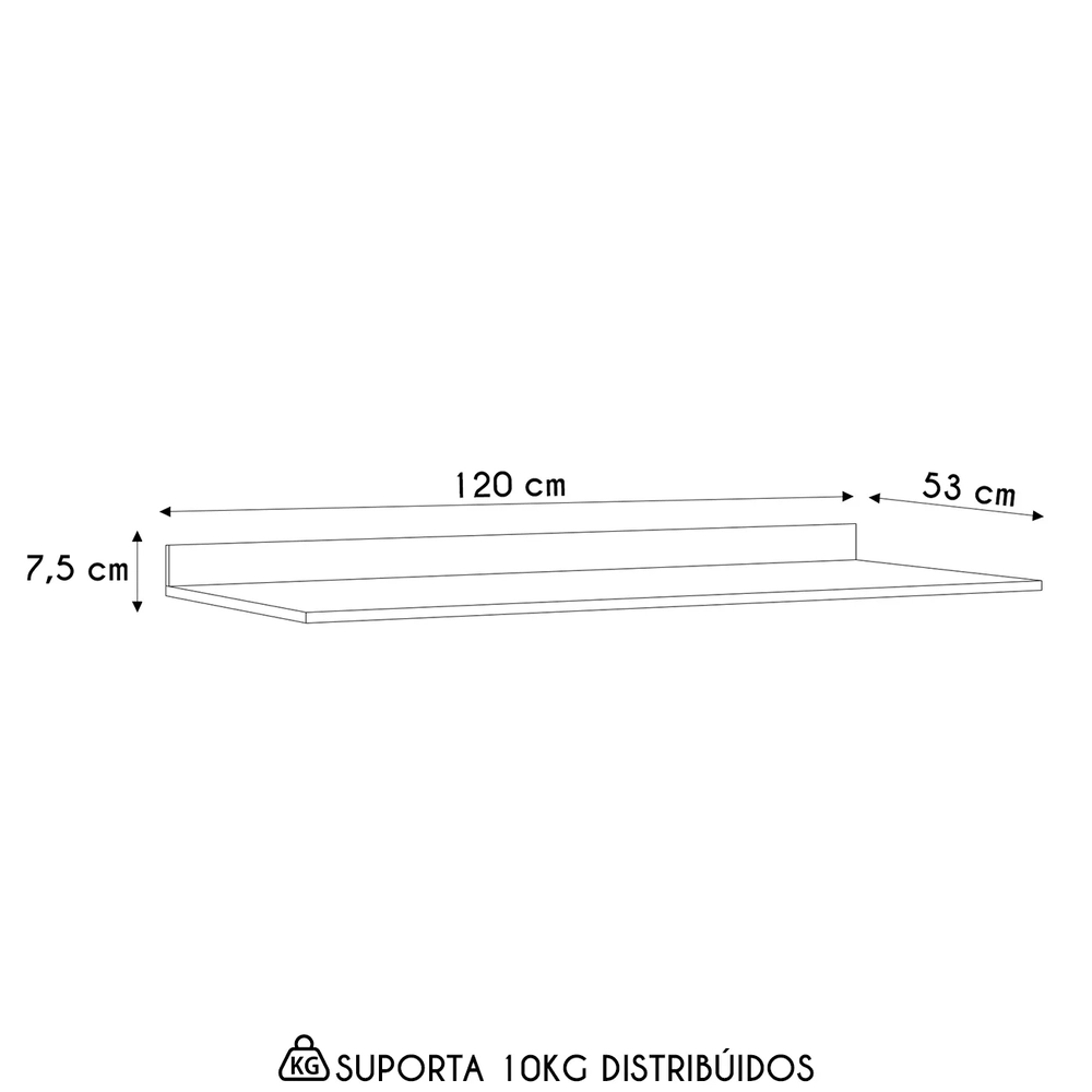 Tampo para Balcão de Cozinha 120cm Maly N03 Onix - Mpozenato