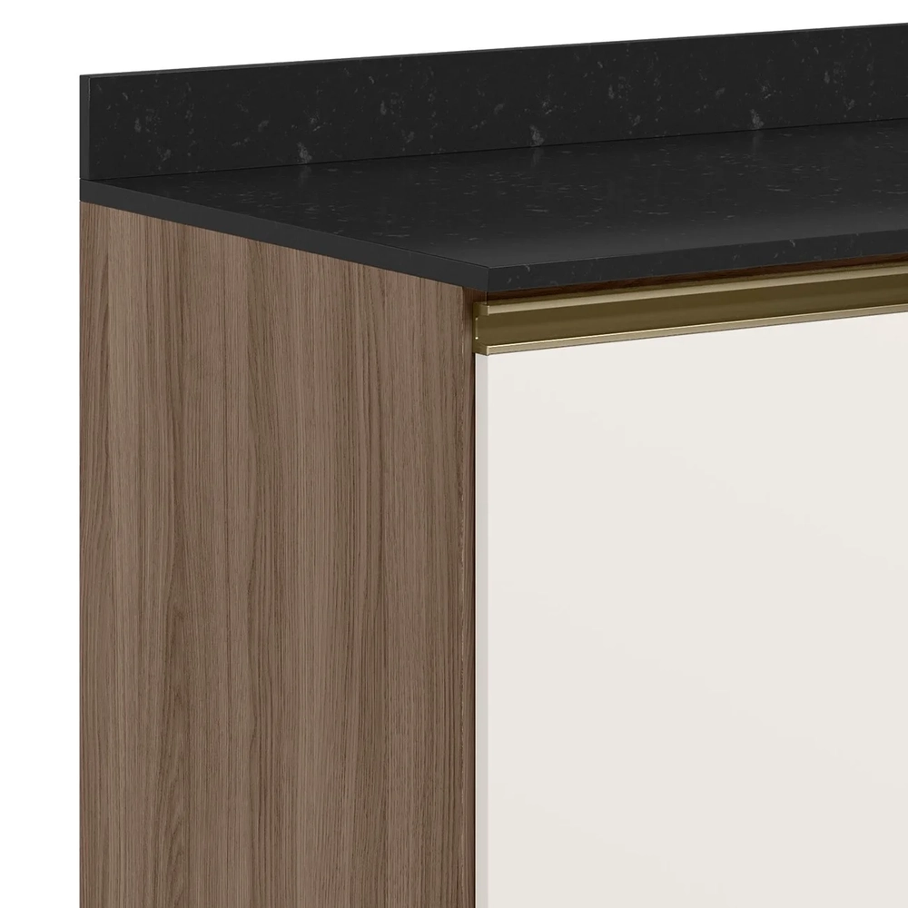 Balcão para Cooktop Com Tampo 80cm Maly N03 Carvalho/Off White - Mpozenato