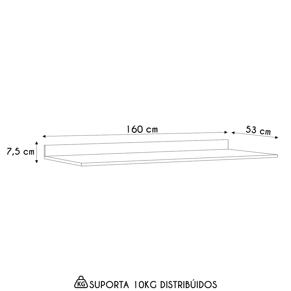 Tampo para Balcão de Cozinha 160cm Maly N03 Onix - Mpozenato