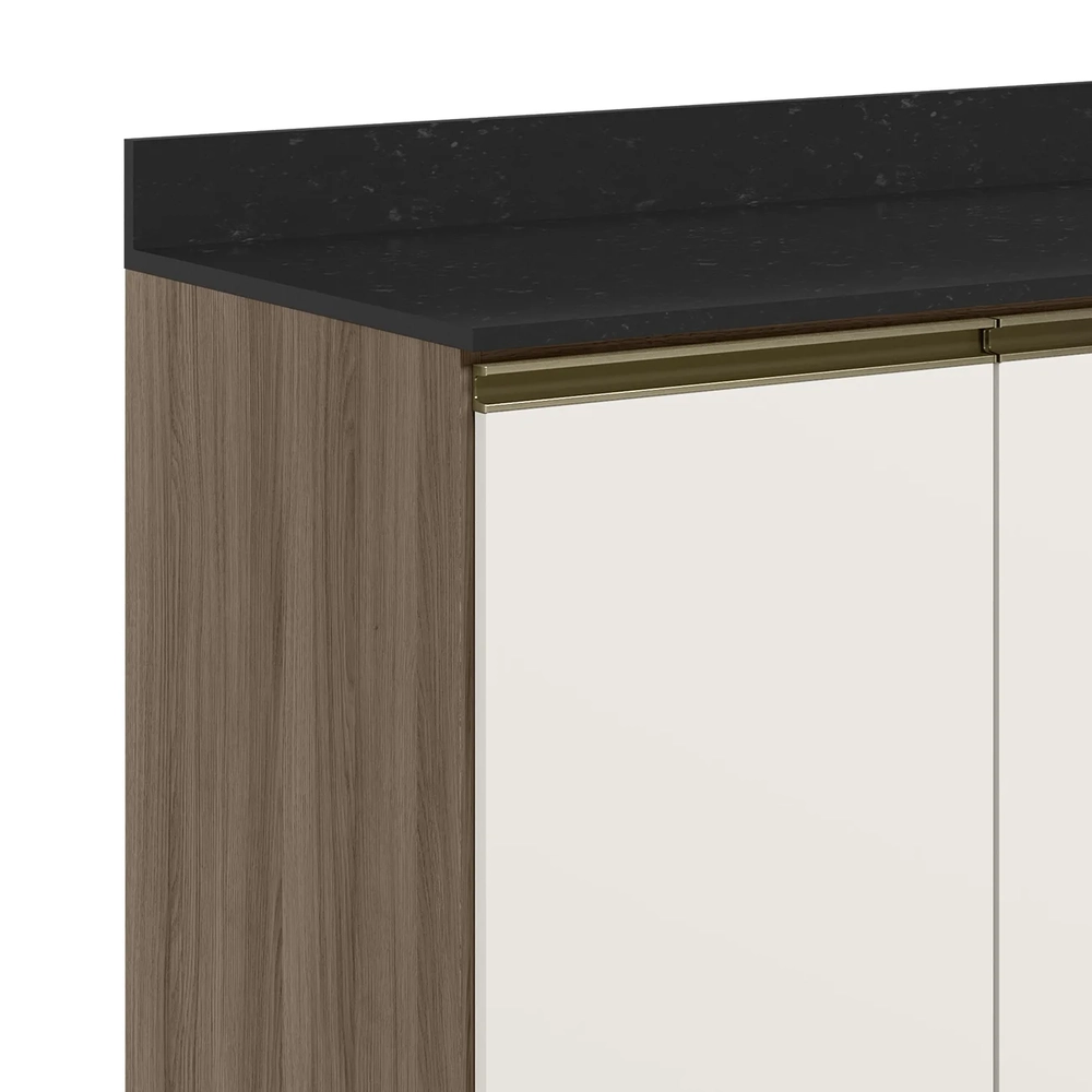 Balcão de Cozinha Com Tampo 120cm Maly N03 Carvalho/Off White - Mpozenato