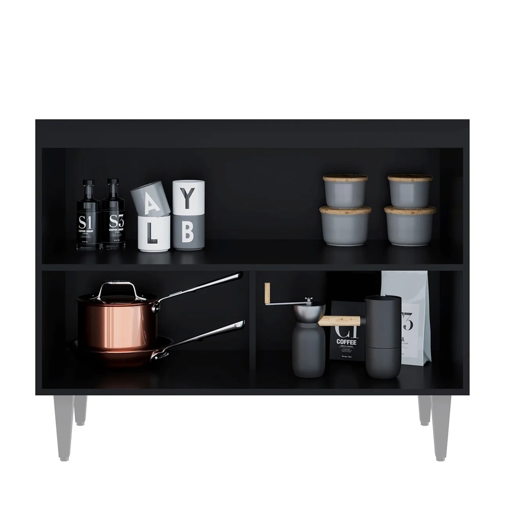 Balcão de Cozinha Para Pia 100cm Sem Tampo Julia Z34 Preto  - Mpozenato