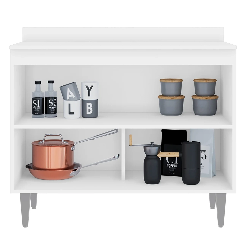 Balcão de Cozinha Com Tampo 100cm 2 Portas Julia Z34 Branco - Mpozenato