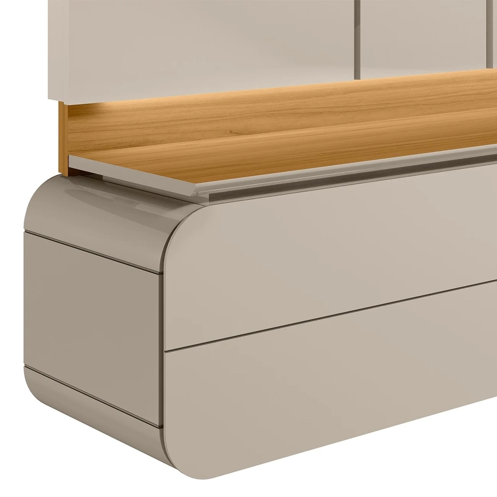 Painel Para TV Suspenso 75 Pol 200cm Macau L06 Tauari/Off - Mpozenato