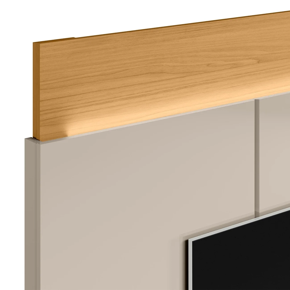 Painel Para TV Suspenso 75 Pol 200cm Macau L06 Tauari/Off - Mpozenato