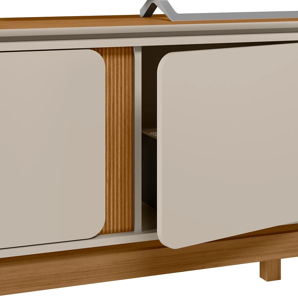 Rack Para Sala de TV 70 Polegadas 200cm Nice L06 Nature/Off - Mpozenato