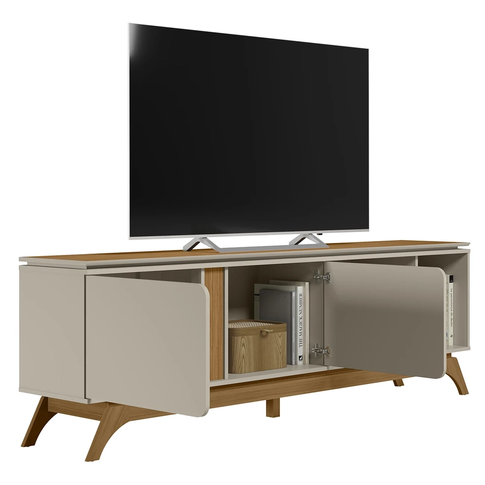 Rack Para Sala de TV 70 Polegadas 200cm Nice L06 Nature/Off - Mpozenato
