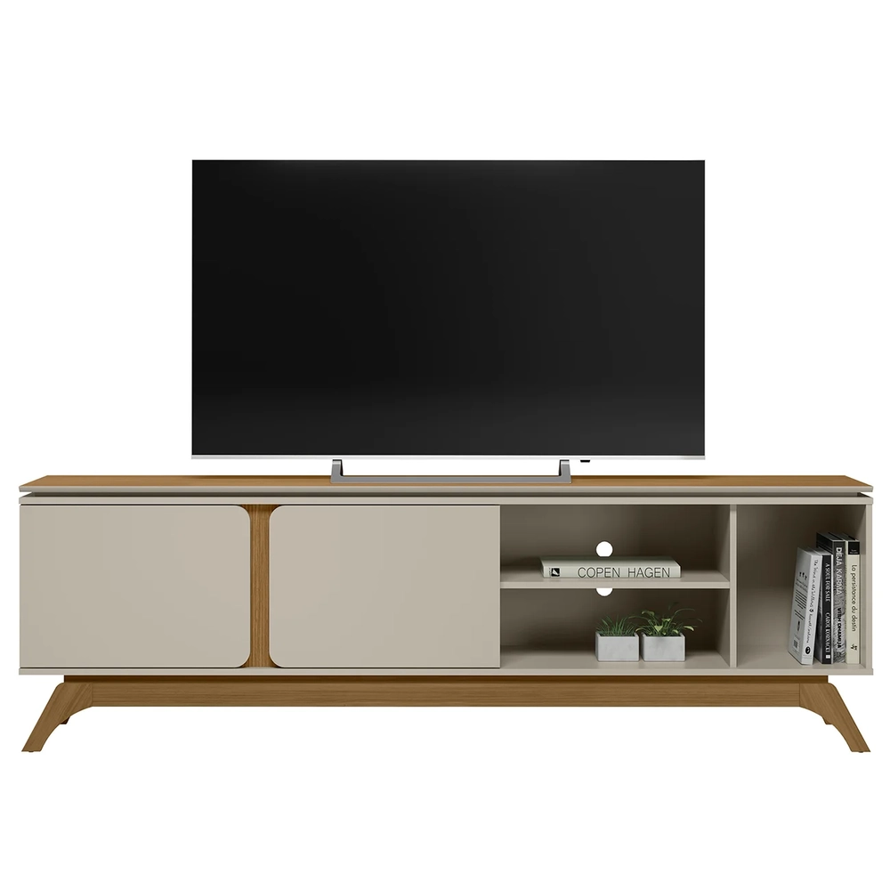 Rack Para Sala de TV 70 Polegadas 200cm Nice L06 Nature/Off - Mpozenato