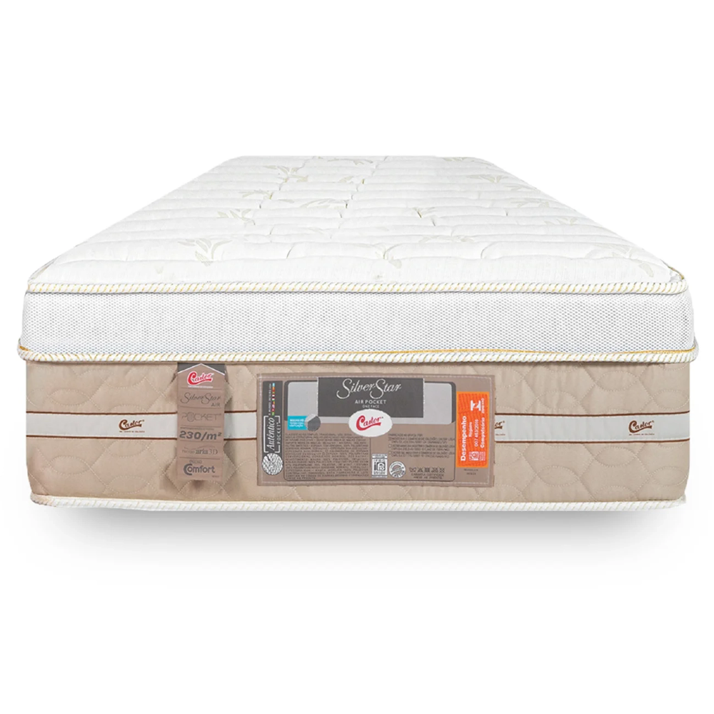 Colchão Solteiro One Face Molas Pocket Silver Star 88x188x32cm - Castor