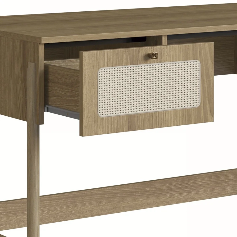 Mesa Escrivaninha e Estante Pés Madeira Arlo A10 Hanover - Mpozenato