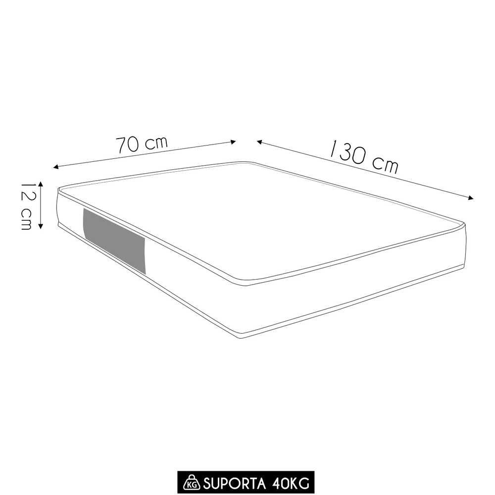 Colchão Berço Americano Baby Light Bordado D18 70x130x12cm   - Ortobom