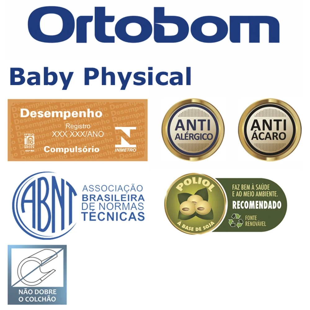 Colchão Para Berço Baby Physical Espuma D18 60x130x10cm      - Ortobom