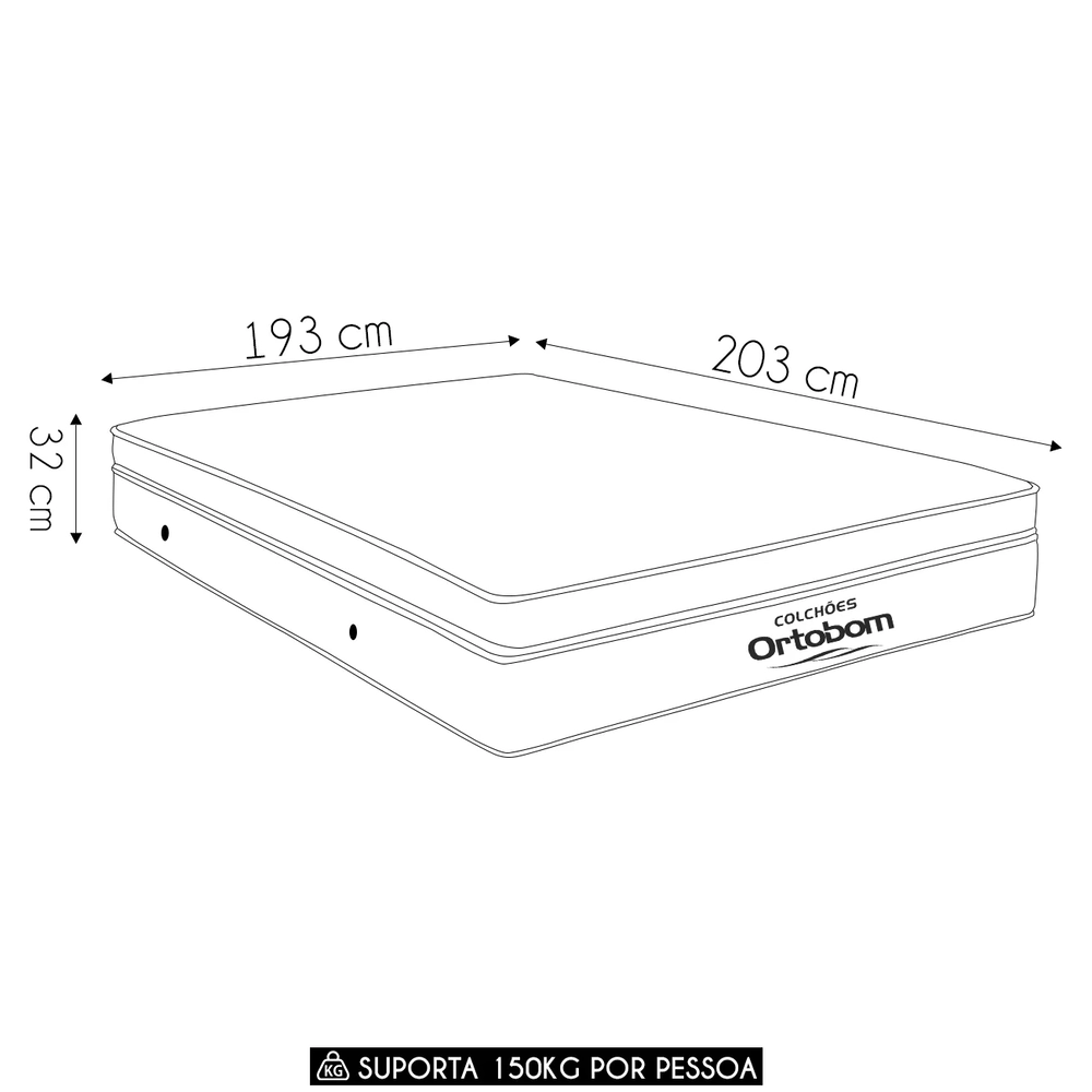 Colchão King Gold Ultra Gel Molas Superpocket 193x203x32cm   - Ortobom
