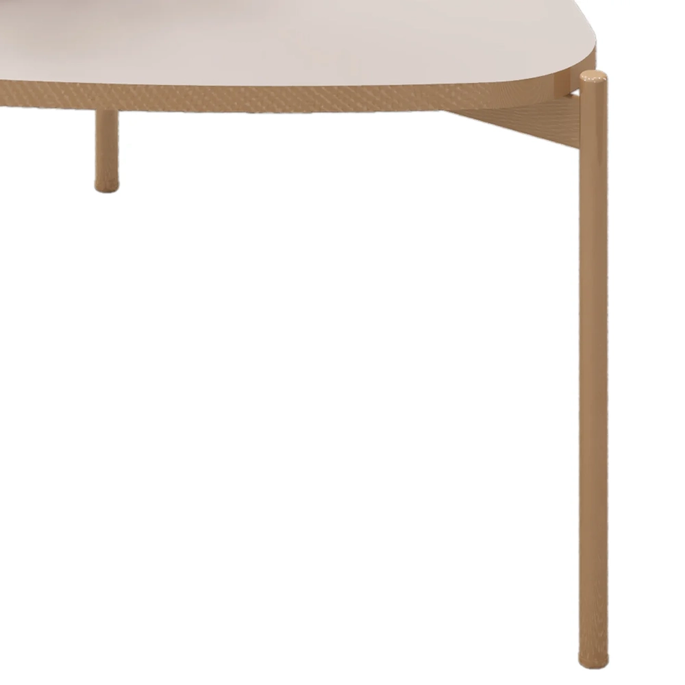 Mesa de Centro Orgânica Para Sala Pé Metal Zira D04 Off White - Mpozenato