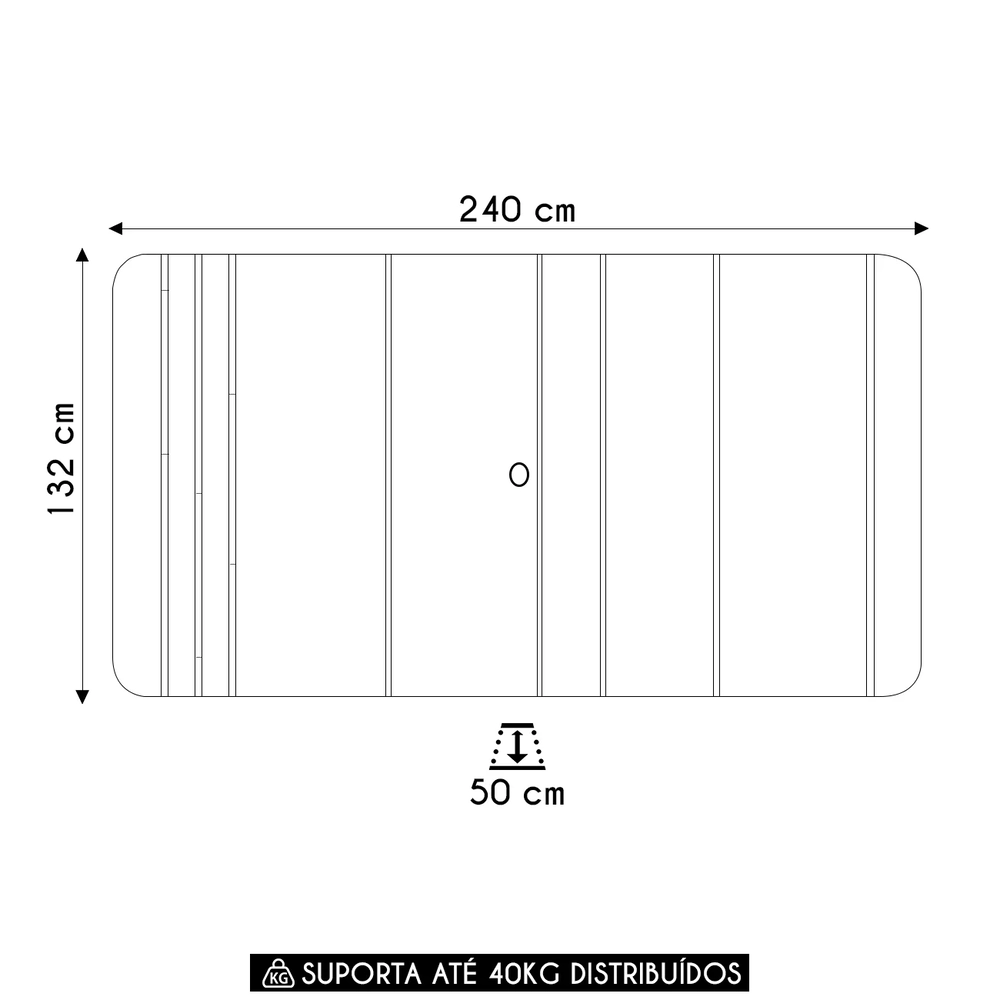 Painel para TV Suspenso 75 Pol 240cm Celi D04 Cedro - Mpozenato