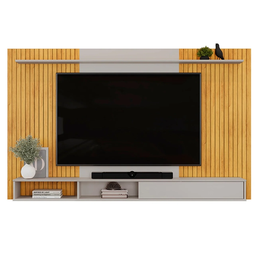 Painel TV 70 Pol 215cm Bancada Suspensa Ethan D04 Cedro/Bali - Mpozenato