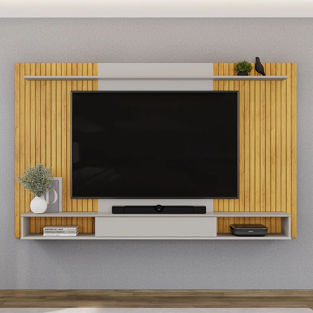 Painel TV 70 Pol 215cm Bancada Suspensa Ethan D04 Cedro/Bali - Mpozenato